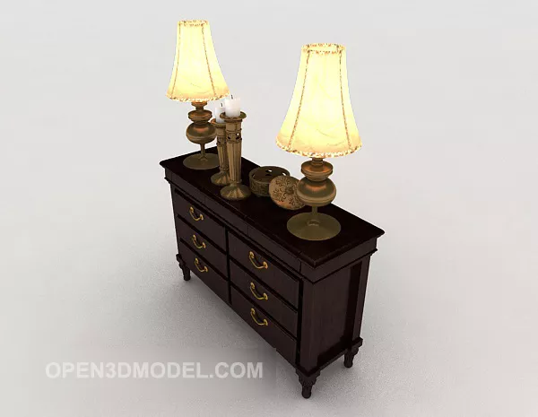 Dark Wood Europeanantique Cabinet 3d model Dark Wood Europeanantique Cabinet 3d model