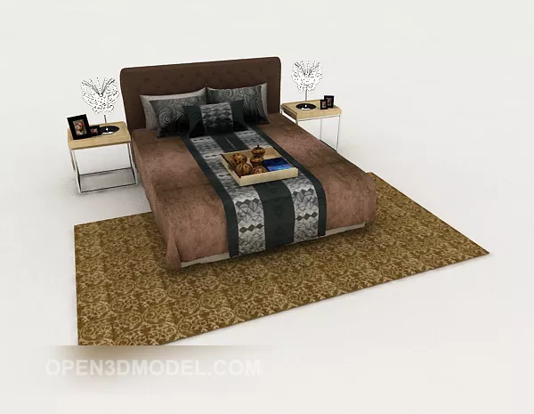 Dark Business Double Bed 3d model Dark Business Double Bed 3d model