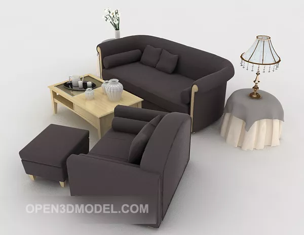 Dark Grey Home Simple Combination Sofa 3d model Dark Grey Home Simple Combination Sofa 3d model