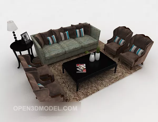 Dark Line Home Combination Sofa 3d model Dark Line Home Combination Sofa 3d model