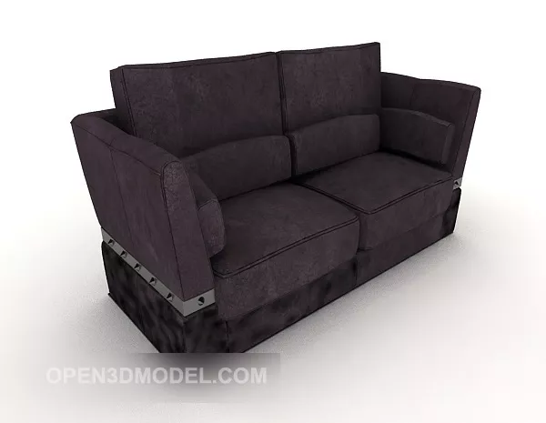 Dark Purple Double Sofa 3d model Dark Purple Double Sofa 3d model