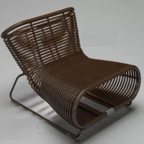 Dark Rattan Chair Outdoor 3d model