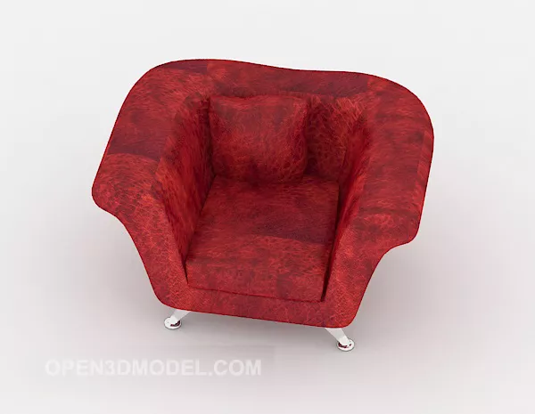 Dark Red Modern Single Sofa 3d model Dark Red Modern Single Sofa 3d model