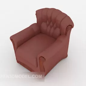 Dark Red Single Sofa V1 3d model