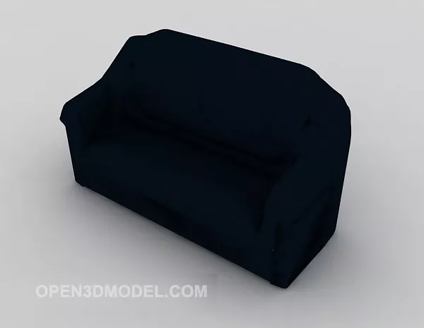Dark Leather Simple Double Sofa 3d model Dark Leather Simple Double Sofa 3d model