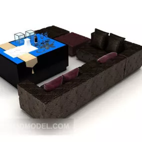 Dark Simple Sofa 3d model