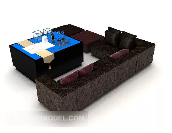 Dark Simple Sofa 3d model Dark Simple Sofa 3d model