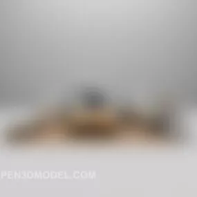 Dark Grey Wood Sofa Combination Furniture 3d model