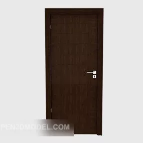 Dark Solid Wood Door Structure 3d model