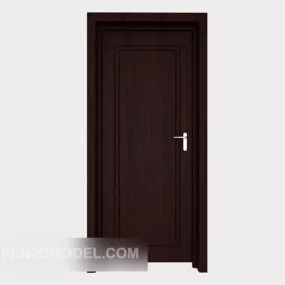 Dark Solid Wood Home Door 3d model
