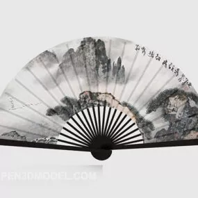 Decorative Fan Painting 3d model