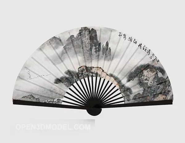 Modern Ceiling Fan Wooden Blade 3d model