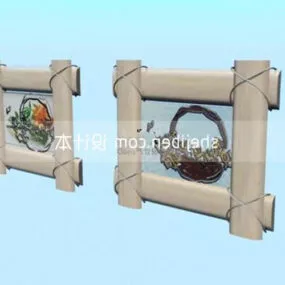 Decorative White Pastoral Hanging Painting 3d model