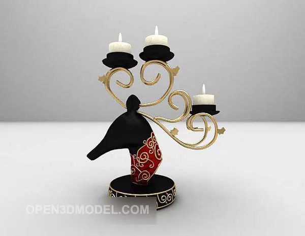 Deer Head Candlestick Decor 3d model Deer Head Candlestick Decor 3d model