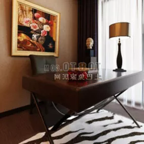 Home Study Room Work Desk 3d model