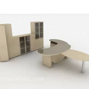 Desk Cabinet Wooden 3d model
