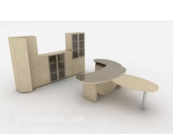 Desk Cabinet Wooden 3d model Desk Cabinet Wooden 3d model