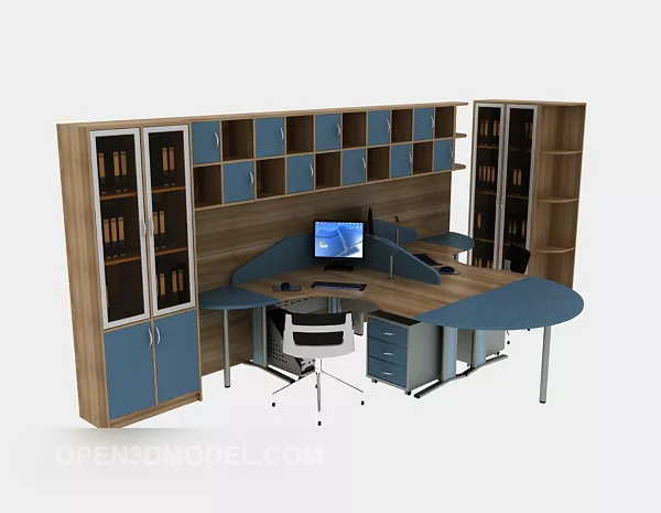 Desk, Office Cabinet Combination 3d model Desk, Office Cabinet Combination 3d model