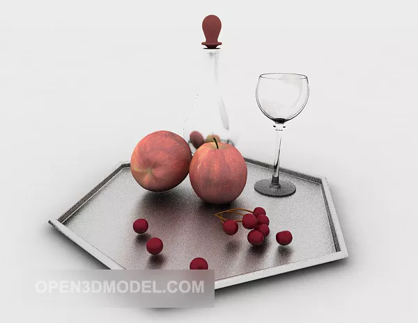 Fruit Red Strawberry 3d model