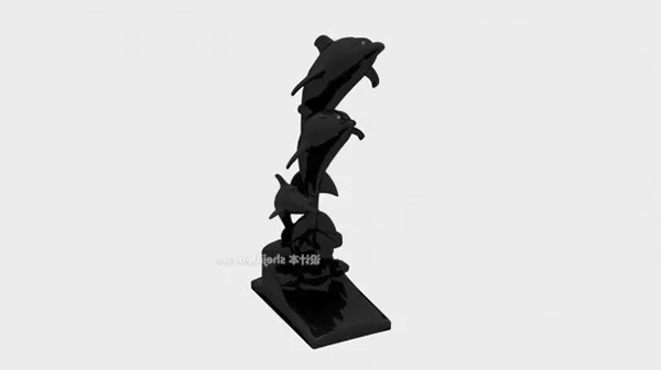 Dolphin Figurine Home Furnishing 3d model Dolphin Figurine Home Furnishing 3d model