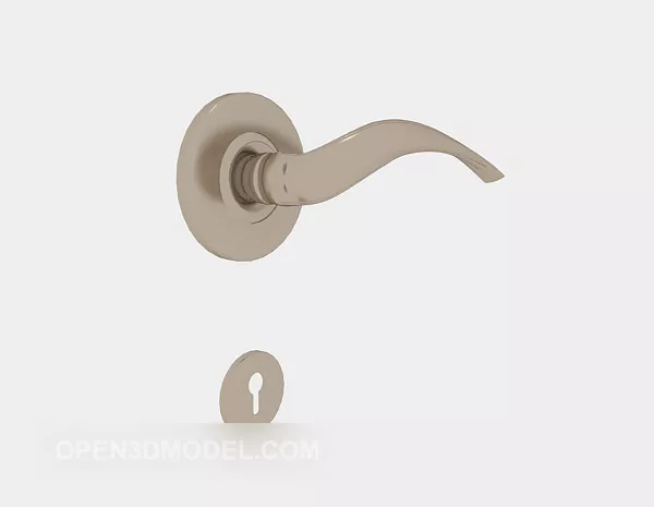 Brass Door Handle 3d model Brass Door Handle 3d model