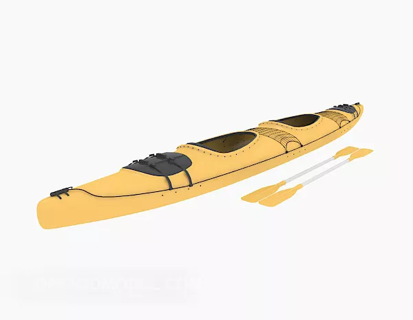 Double Rowing Kayak 3d model Double Rowing Kayak 3d model