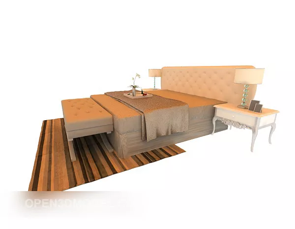 Double Simmons Bed 3d model Double Simmons Bed 3d model