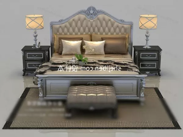 Double Bed Classic European Style 3d model Double Bed Classic European Style 3d model