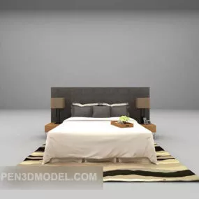 Hotel Double Bed Modern Style 3d model