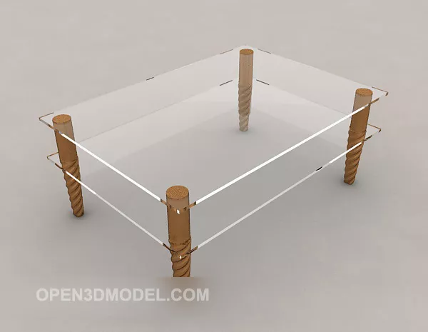Double-glazed Coffee Table 3d model Double-glazed Coffee Table 3d model