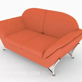 Double Leather Sofa 3d model