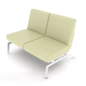 Double Lounge Chair Beige Color 3d model