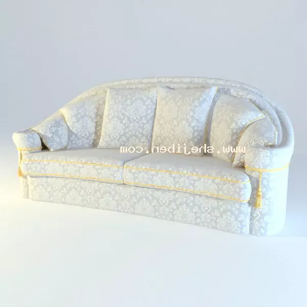 Double Sofa White Leather 3d model Double Sofa White Leather 3d model