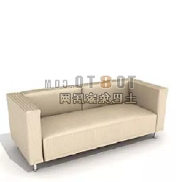 Double Sofa Beige Leather 3d model Double Sofa Beige Leather 3d model