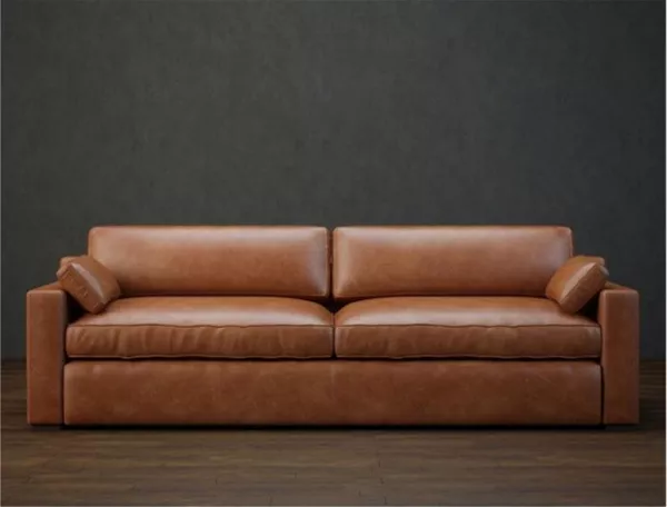 Double Sofa Brown Leather 3d model Double Sofa Brown Leather 3d model