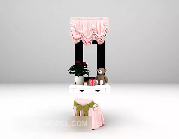 Dresser With Decoration 3d model Dresser With Decoration 3d model