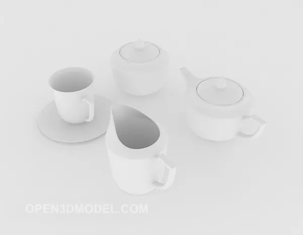 Porcelain Cup Stack Tableware 3d model
