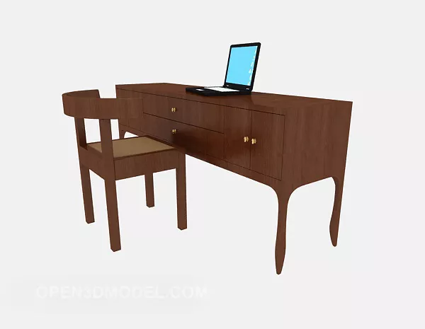 Office Furniture Work Desk Wooden 3d model Office Furniture Work Desk Wooden 3d model