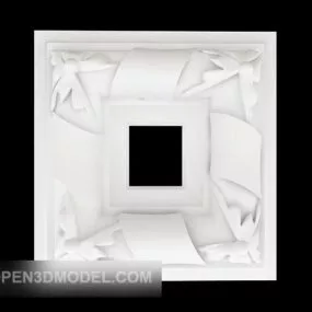 Decor Of Rectangular Plaster Plate 3d model