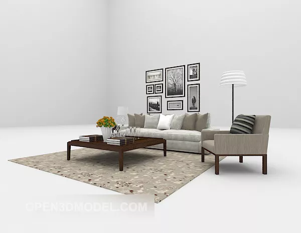 Easy Sofa Combination Furniture Set 3d model Easy Sofa Combination Furniture Set 3d model