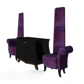 Edge Cabinet With High Back Seat 3d model