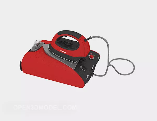 Electric Iron Red Color 3d model Electric Iron Red Color 3d model