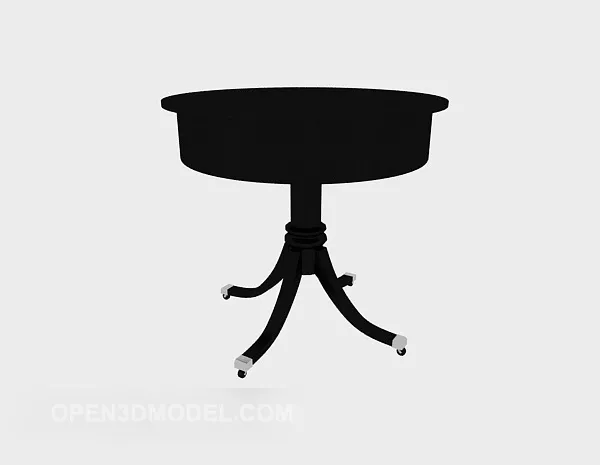 Elegant Round Coffee Table Dark Wood 3d model Elegant Round Coffee Table Dark Wood 3d model