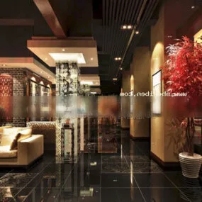 Elevator Corridor Furniture Interior 3d model