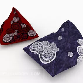 Embroidery Single Sofa Stool 3d model