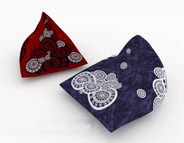 Embroidery Single Sofa Stool 3d model Embroidery Single Sofa Stool 3d model