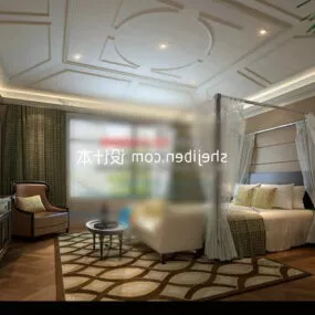 European Bedroom Interior 3d model