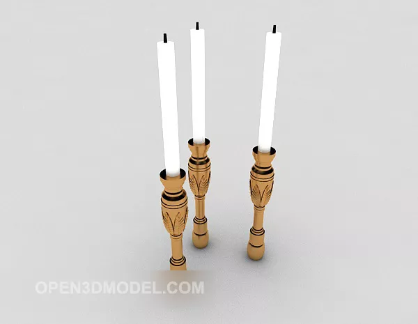 European Candlestick Classic 3d model European Candlestick Classic 3d model