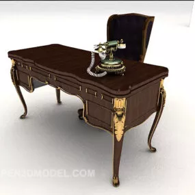 European Classic Desk 3d model