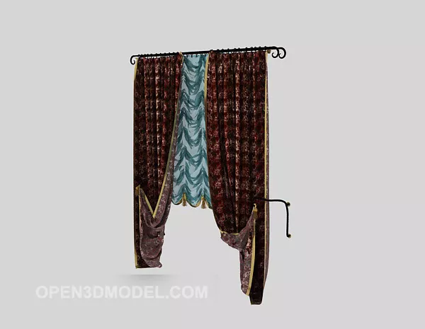 Roll Curtain Vintage Textures 3d model